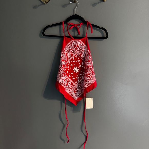 Red Bandana Halter Top - Picture 1 of 2
